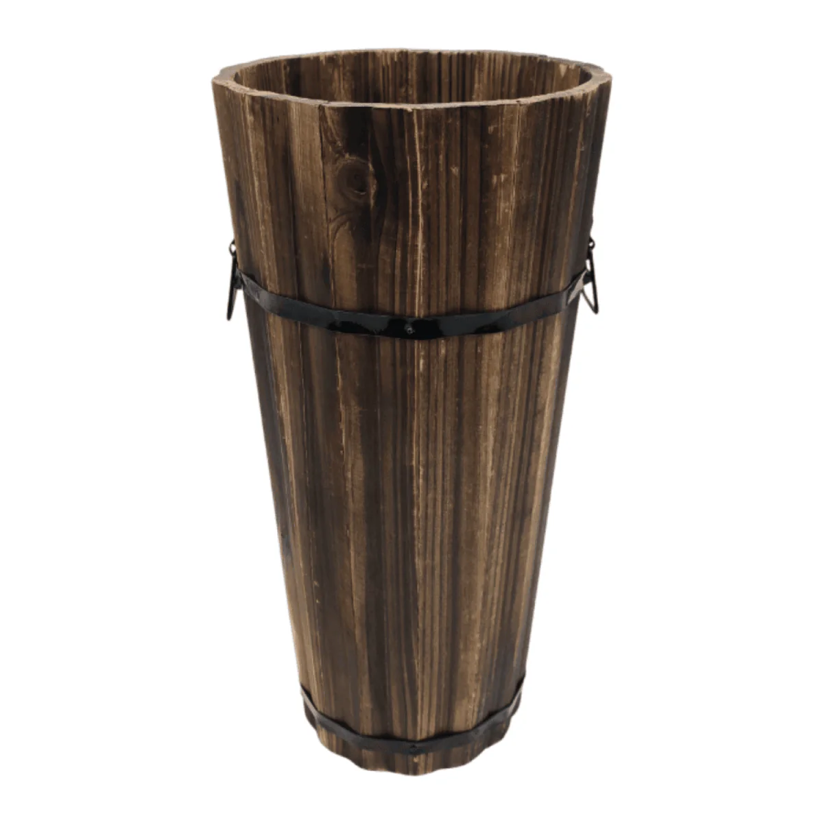 Macetero De Madera Tipo Barril Largo Bajo Jardin Terraza M - Imagen 6