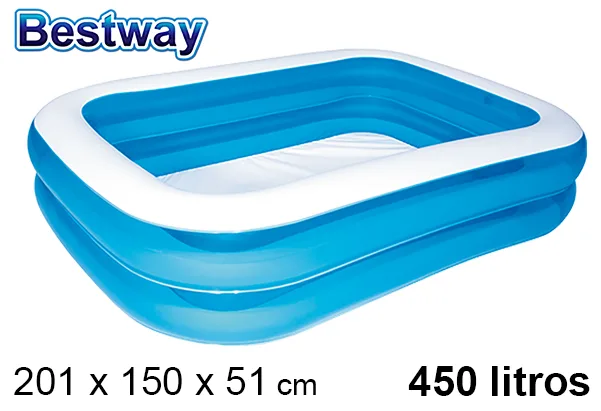 Piscina hinchable rectangular azul caja bw 450 l.
